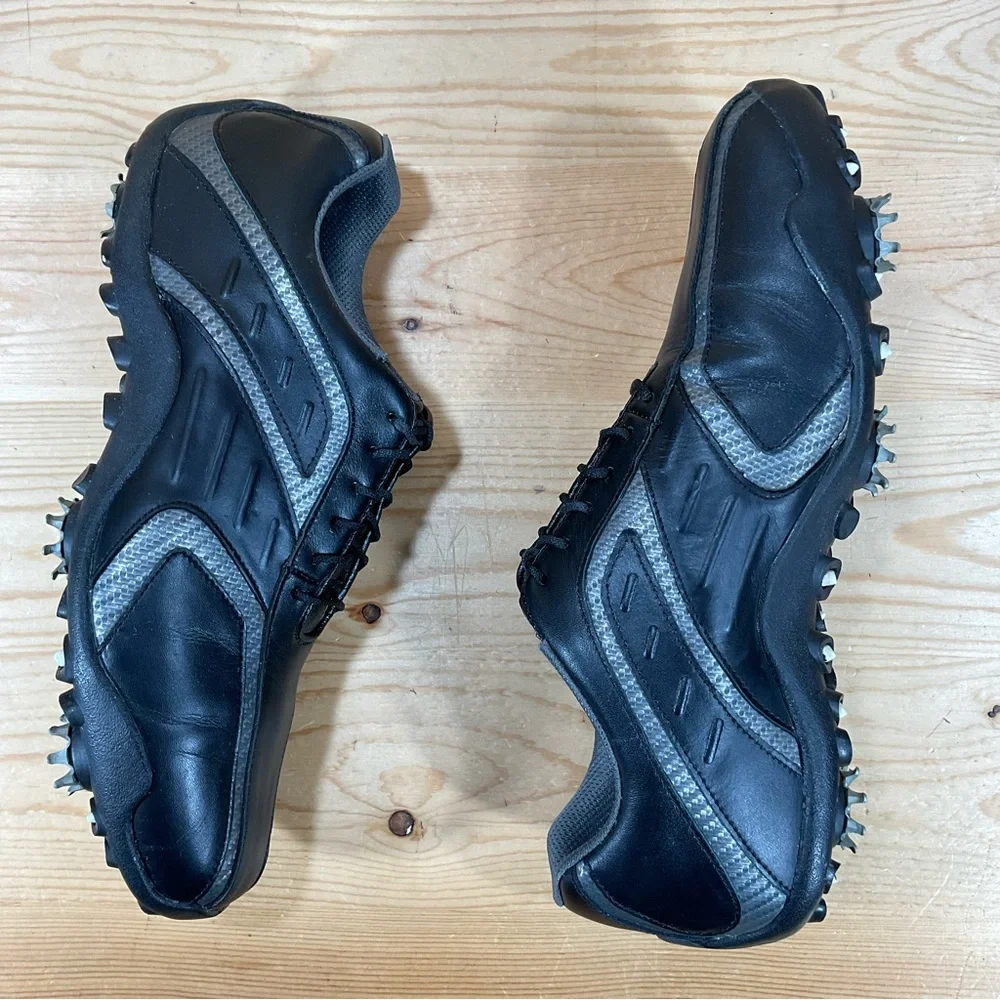 FootJoy FJ Superlite Leather Spikes Golf Shoes # 58109 Men’s 9.5 M Black/Sliver